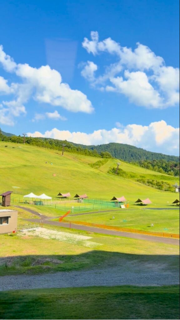 JAM福井勝山東急ホテル＆リゾーツ部屋から見えるゲレンデの緑